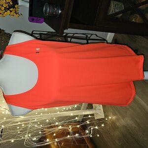 Under Armour Womens large Beautiful Neon Coral orange racer back tank. Nwots